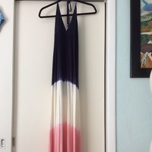 Sea Lilly Tie Dye Tassel Maxi Dress V Neck XS